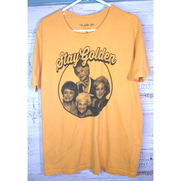 Golden Girls Stay Golden Yellow T-Shirt Crew Neck ABC Studios Unisex Size L - Picture 2 of 4